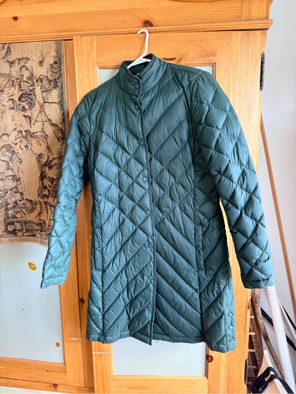 J. Jill quilted down coat in forest green